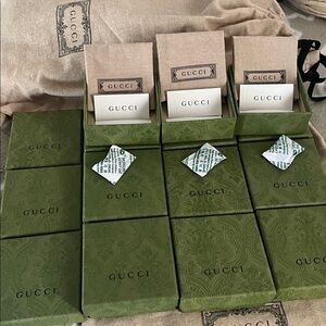 Authentic, Gucci Olive Green BOXES ONLY AND  SMALL DUST BAGS